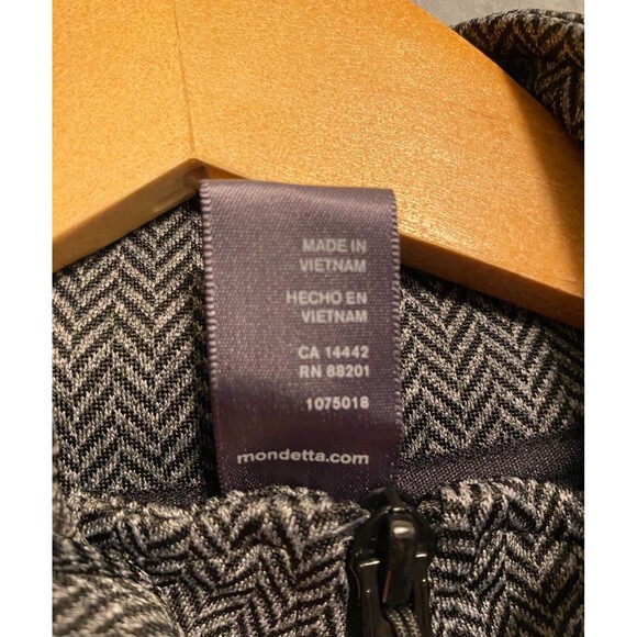 Mondetta Hoodie Women's Medium Gray‎ Chevron Stretch Thumb Hole Sleeve Full-Zip - Picture 7 of 16